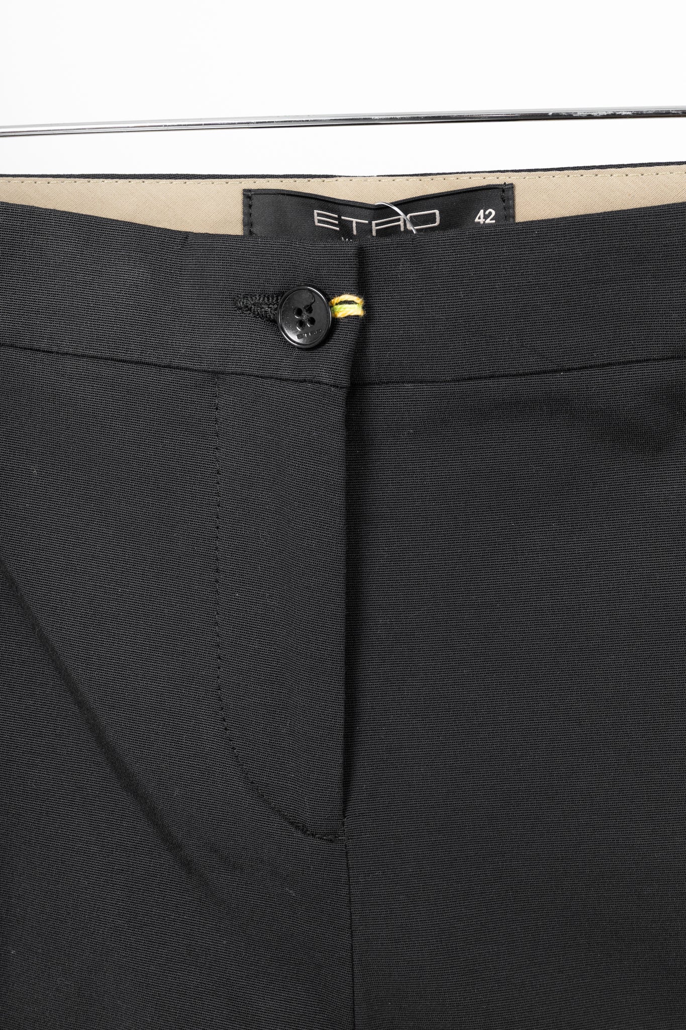 Etro Black Cotton-Blend Cropped Trousers