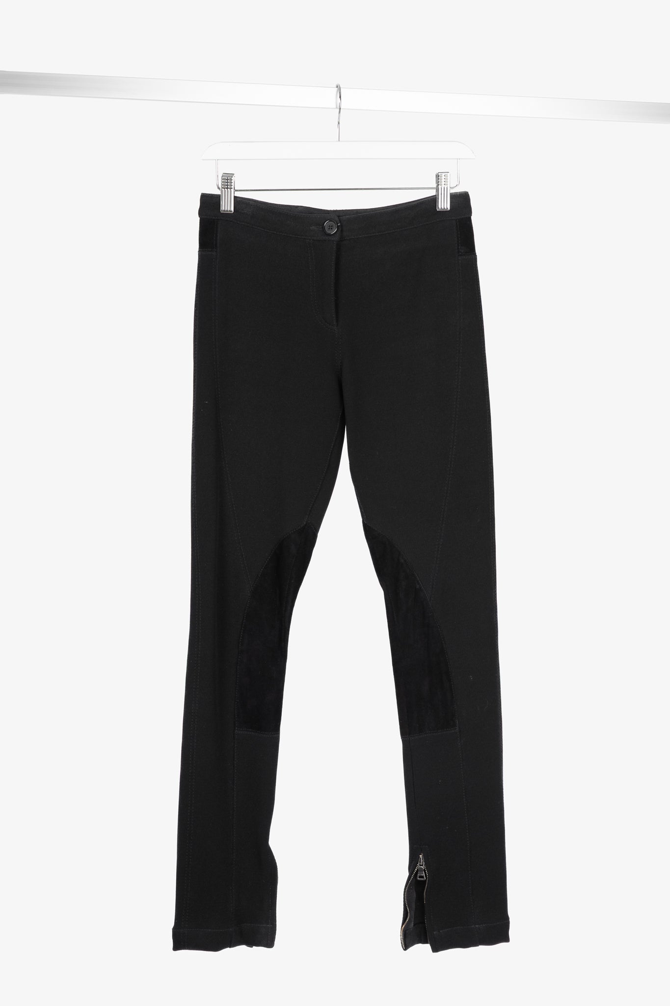 Etro Black Twill & Suede Riding Pants