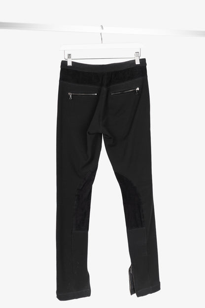 Etro Black Twill & Suede Riding Pants