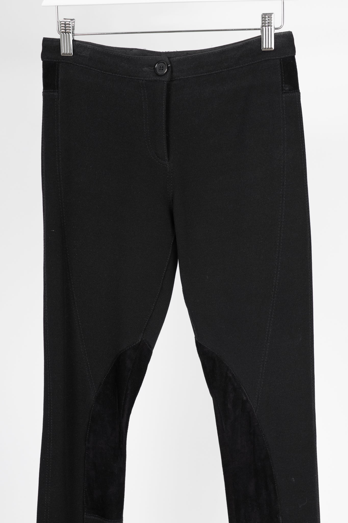 Etro Black Twill & Suede Riding Pants