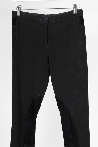 Etro Black Twill & Suede Riding Pants