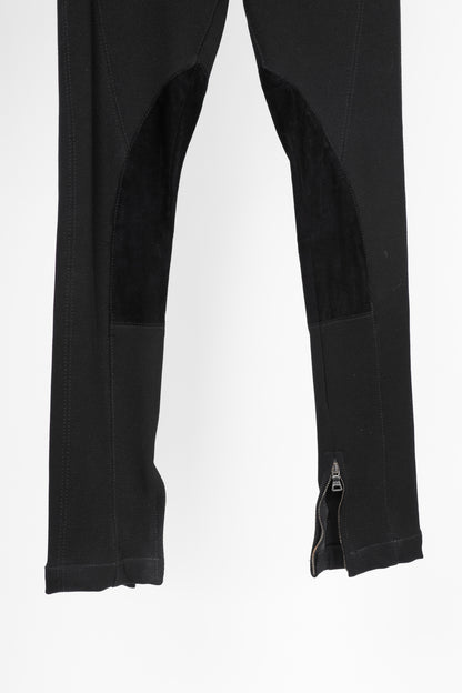 Etro Black Twill & Suede Riding Pants