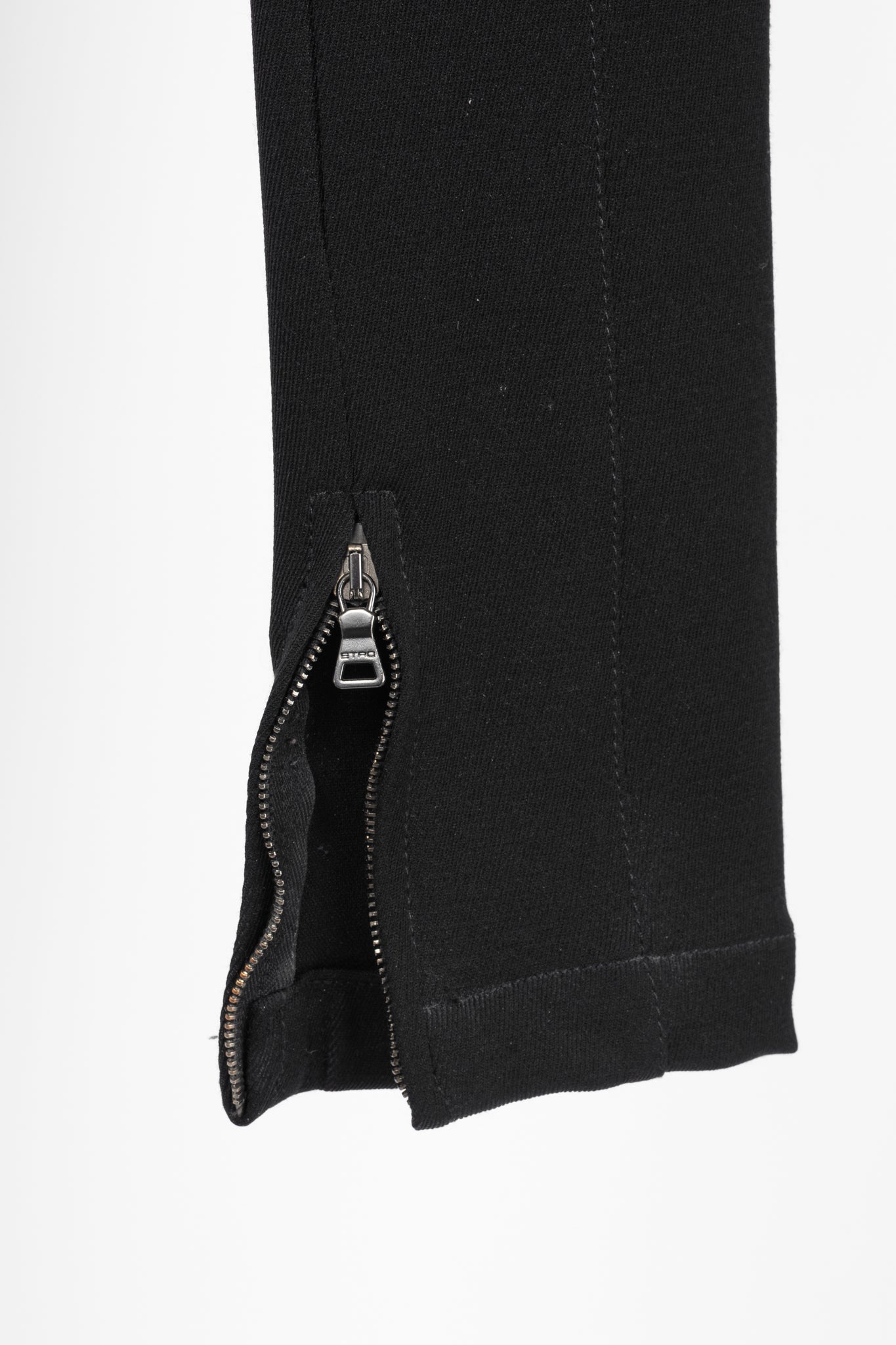 Etro Black Twill & Suede Riding Pants