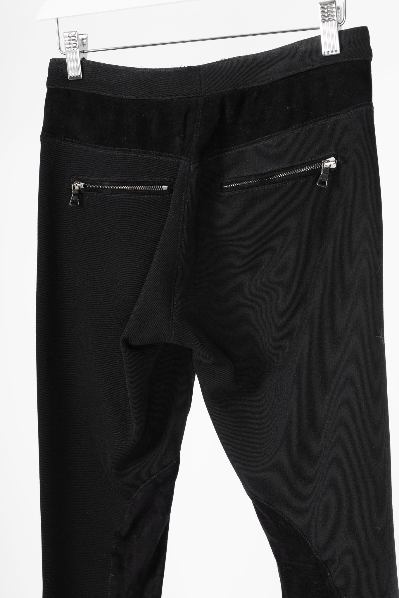 Etro Black Twill & Suede Riding Pants