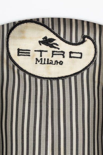 Etro Black Studded Stripe-Back Waistcoat