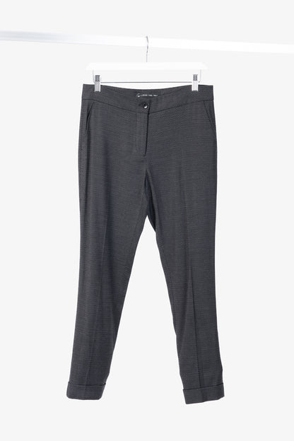 Etro Black Micro-Dot Wool-Blend Cuffed Trousers
