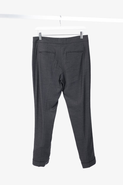 Etro Black Micro-Dot Wool-Blend Cuffed Trousers