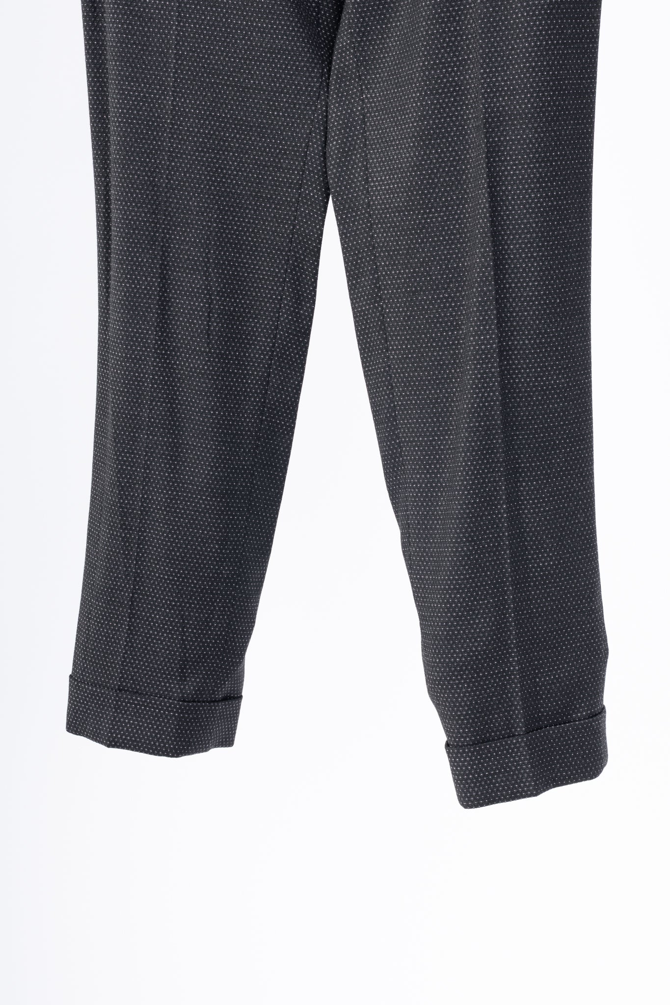 Etro Black Micro-Dot Wool-Blend Cuffed Trousers