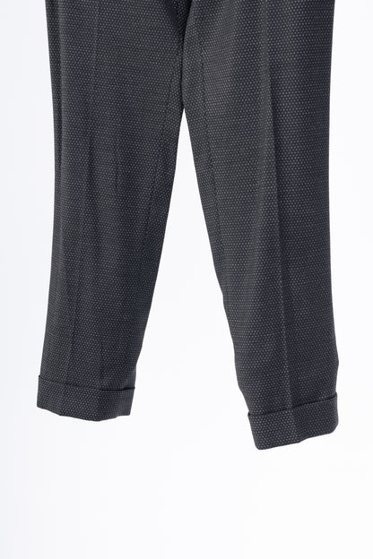 Etro Black Micro-Dot Wool-Blend Cuffed Trousers