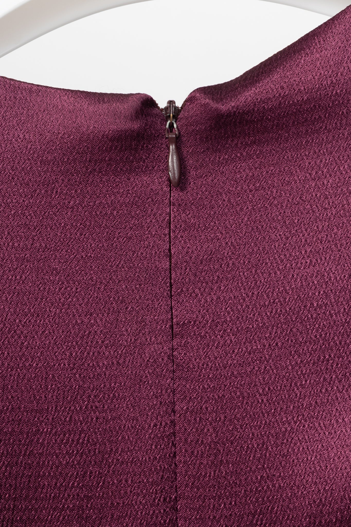 Etro Eggplant Envers Satin & Flannel Gathered Dress