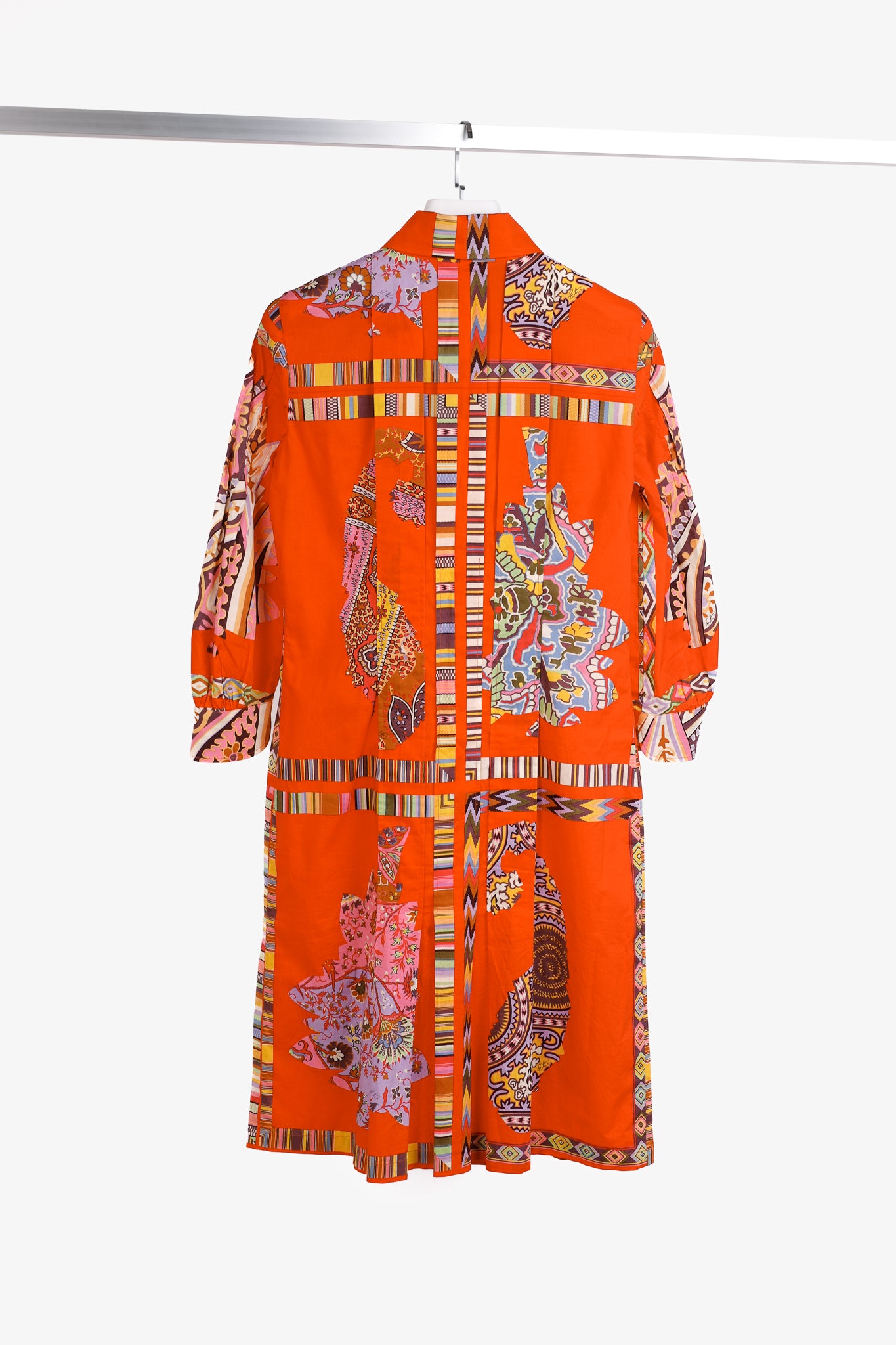 Etro Vintage Orange Printed Cotton Shirt Dress