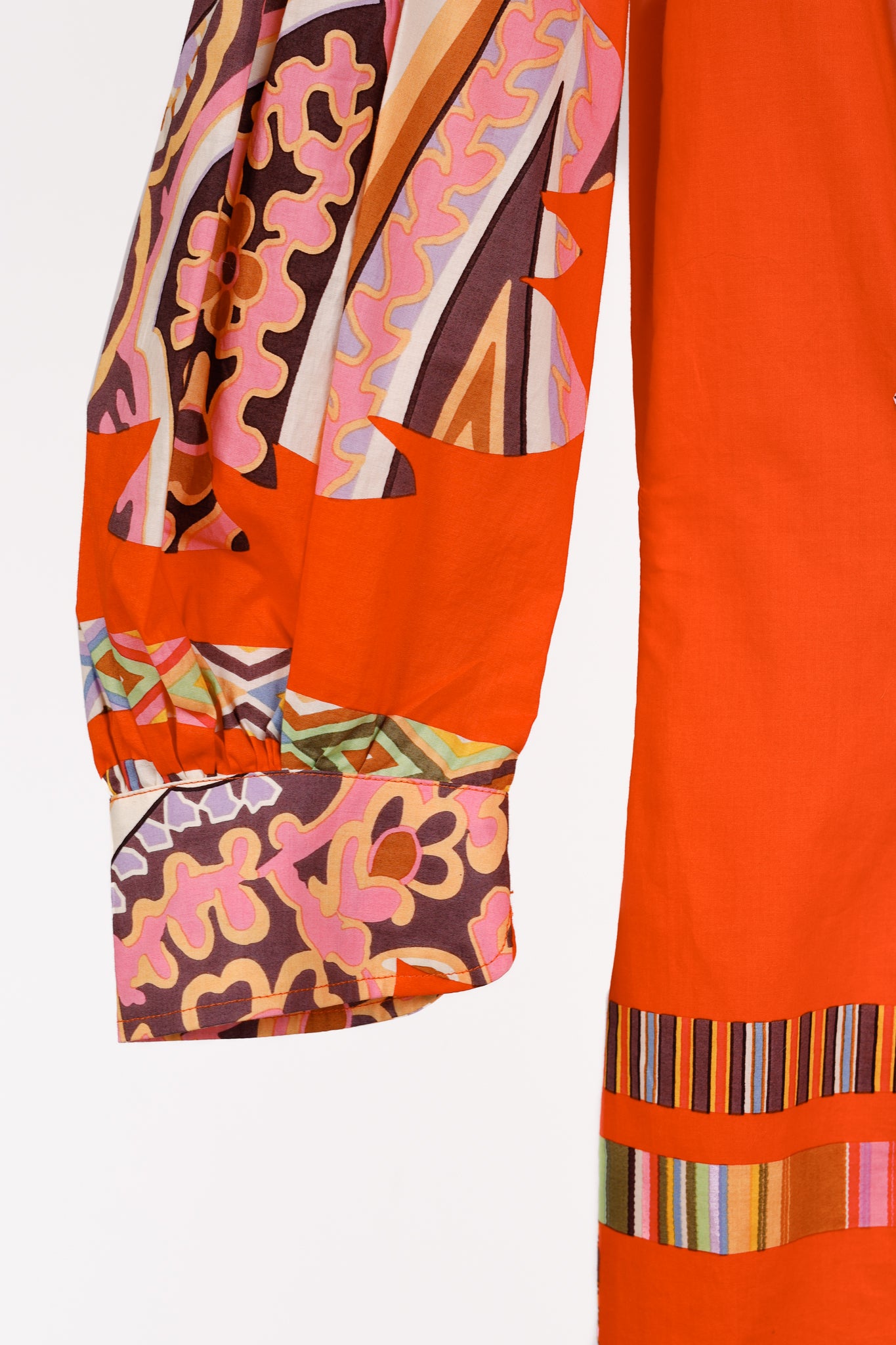 Etro Vintage Orange Printed Cotton Shirt Dress