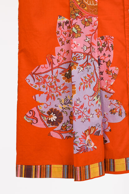 Etro Vintage Orange Printed Cotton Shirt Dress