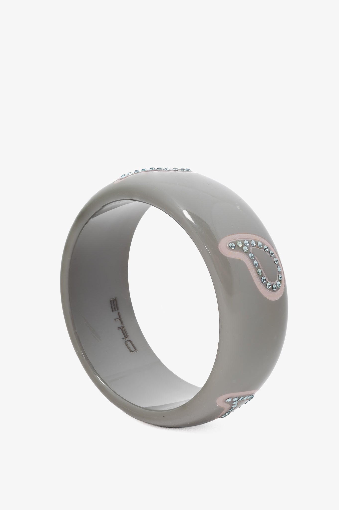 Etro Grey Crystal-Paisley Resin Bangle