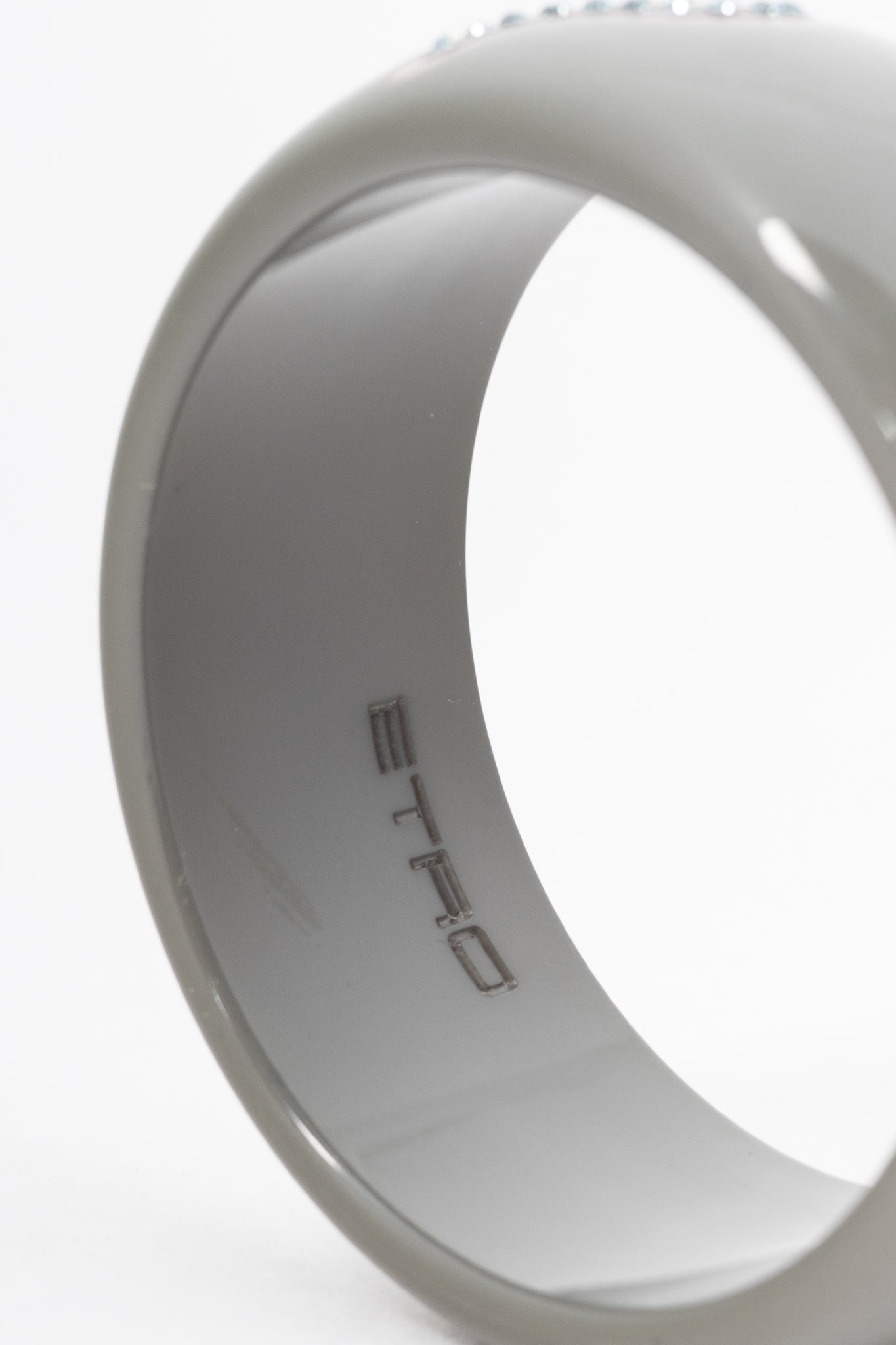 Etro Grey Crystal-Paisley Resin Bangle