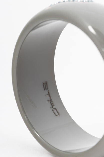 Etro Grey Crystal-Paisley Resin Bangle