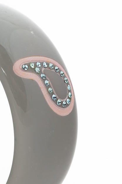 Etro Grey Crystal-Paisley Resin Bangle