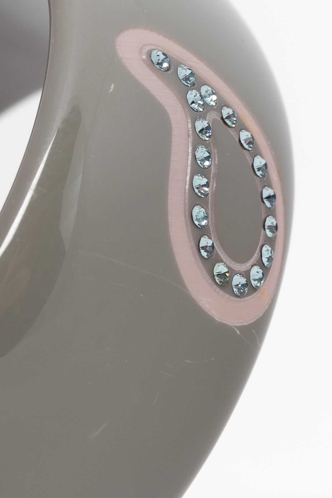 Etro Grey Crystal-Paisley Resin Bangle