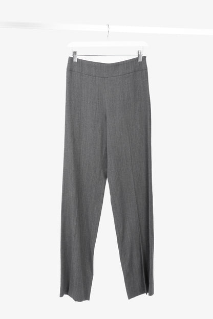 Etro Grey Micro-Dot Wool-Flannel Straight-Leg Trousers