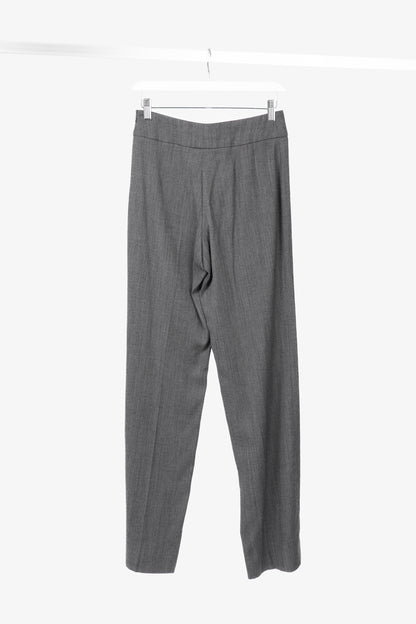 Etro Grey Micro-Dot Wool-Flannel Straight-Leg Trousers