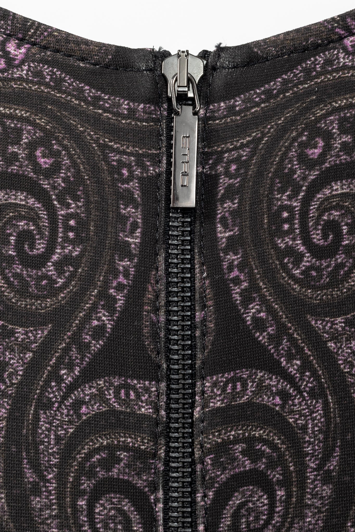 Etro Purple & Black Paisley & Floral Jersey Midi Dress