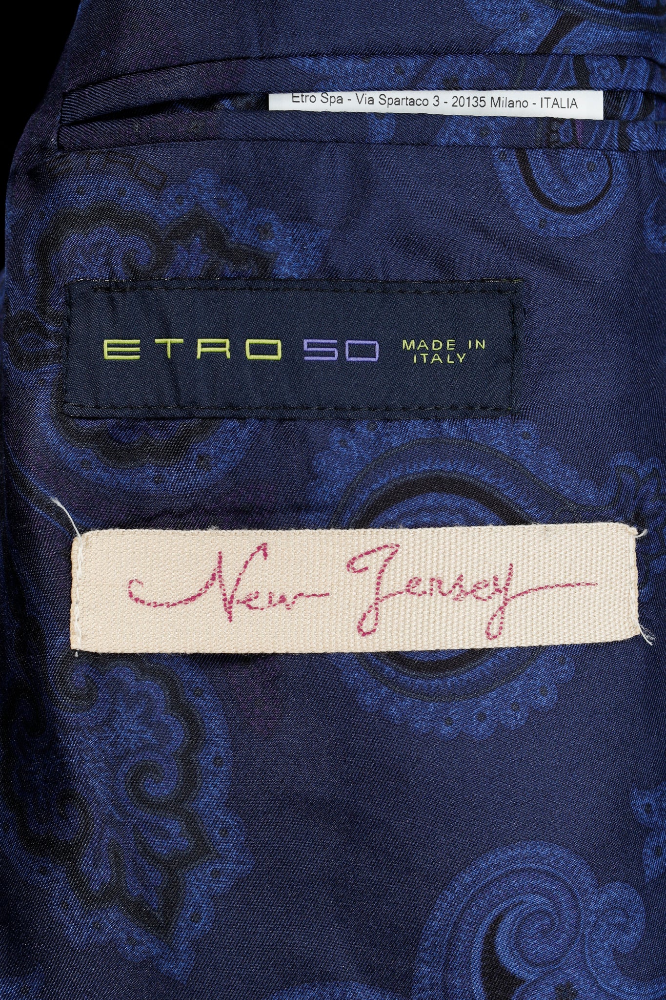 Etro Navy Blue Tartan Double-Breasted Silk-Lined Blazer