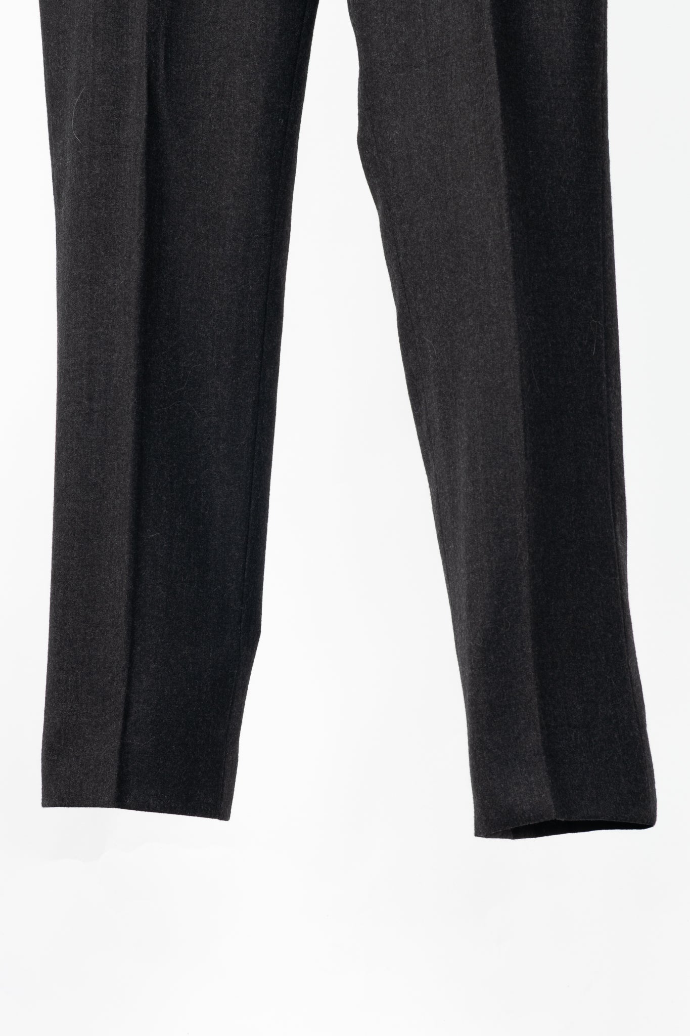 Etro Superleggerr Charcoal Wool-Flannel Herringbone-Trim Trousers