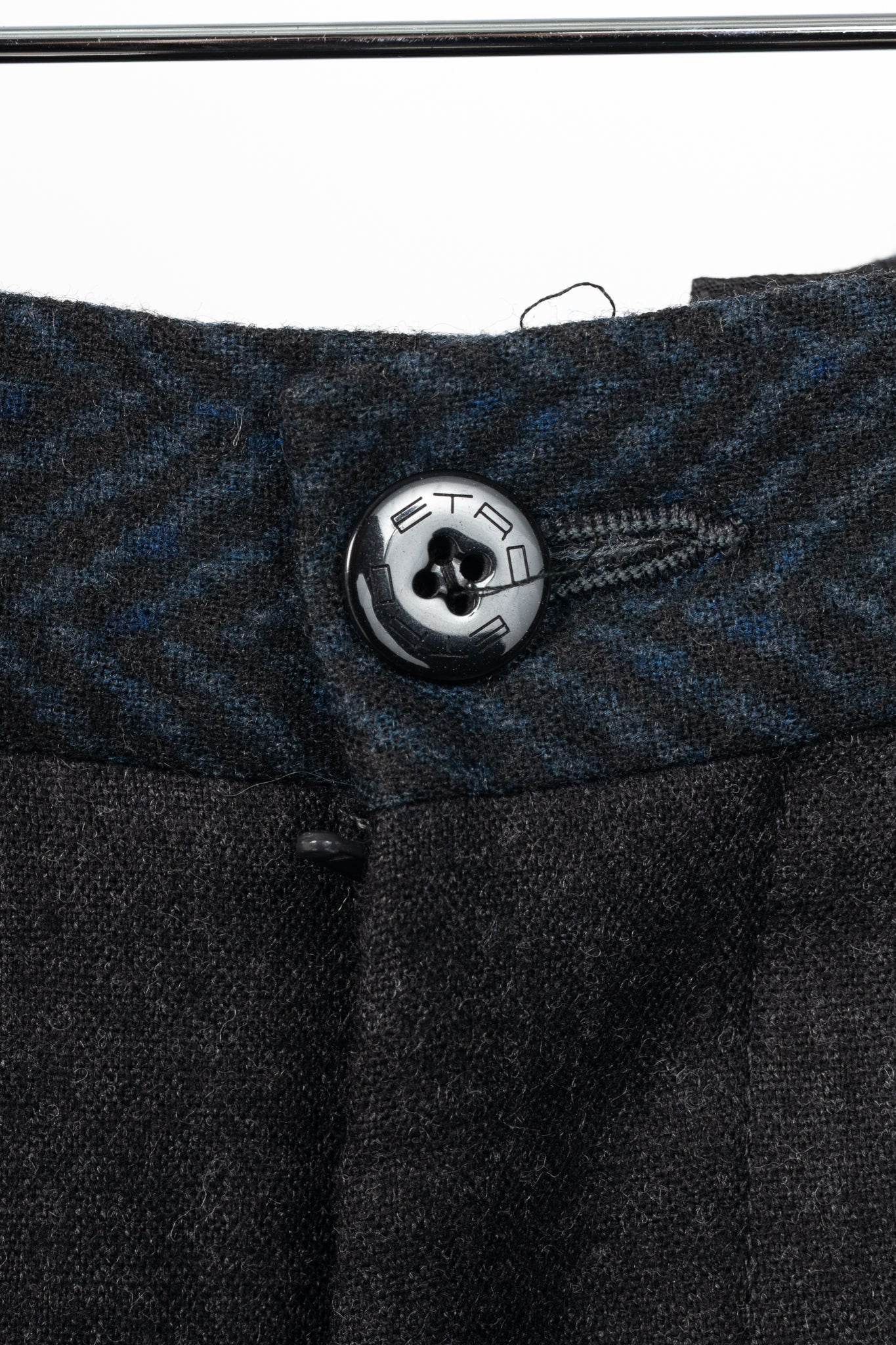 Etro Superleggerr Charcoal Wool-Flannel Herringbone-Trim Trousers