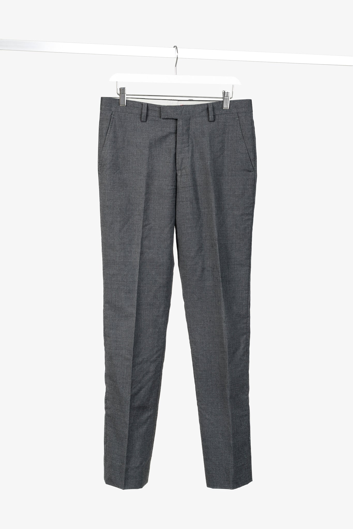 Etro Grey Wool-Suiting Straight-Leg Trousers
