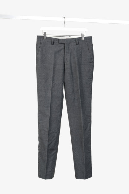 Etro Grey Wool-Suiting Straight-Leg Trousers