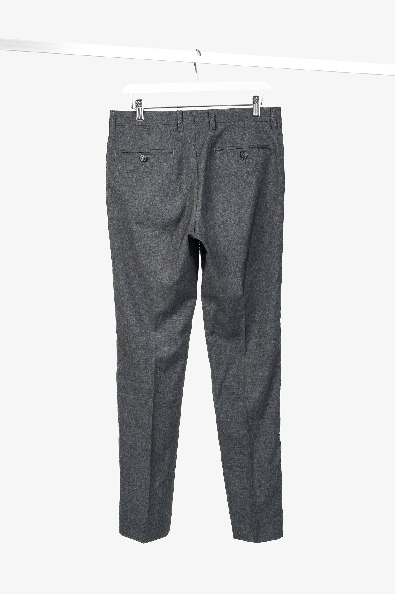 Etro Grey Wool-Suiting Straight-Leg Trousers