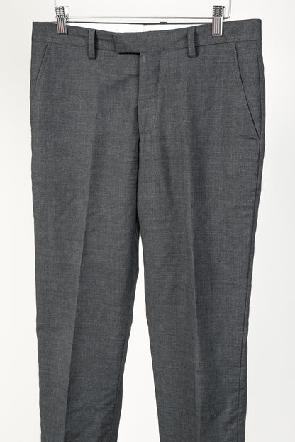 Etro Grey Wool-Suiting Straight-Leg Trousers