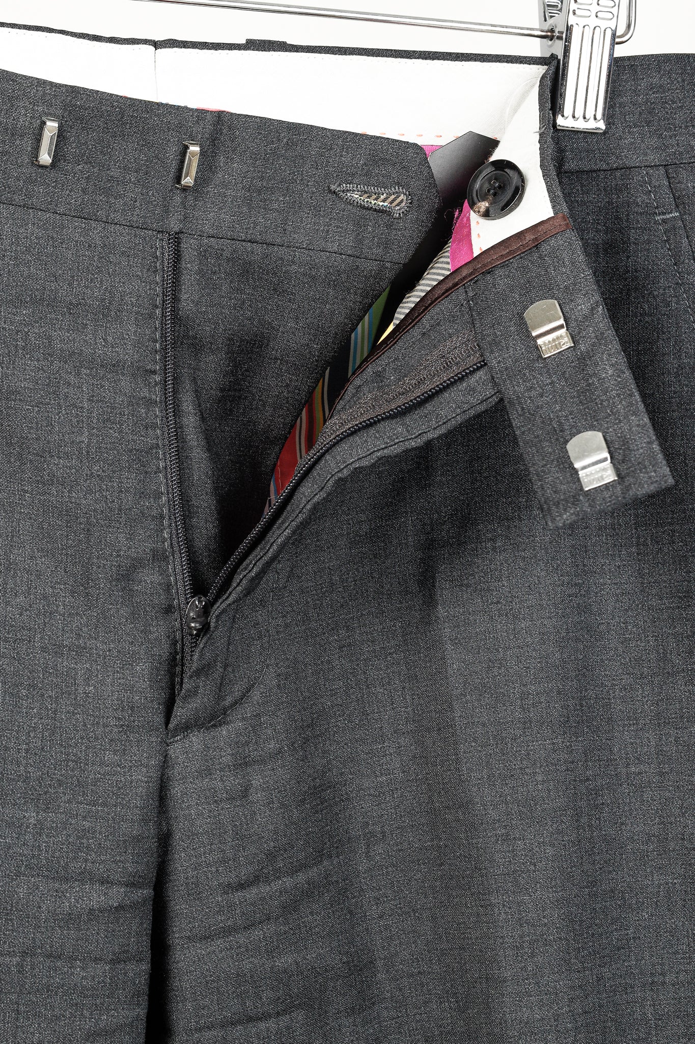 Etro Grey Wool-Suiting Straight-Leg Trousers