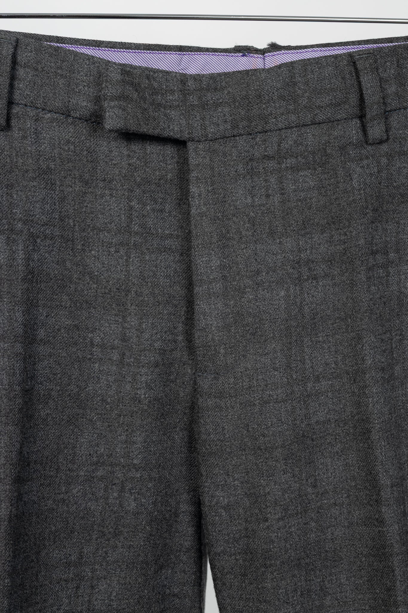 Etro Grey Plaid Wool-Flannel Slim Trousers