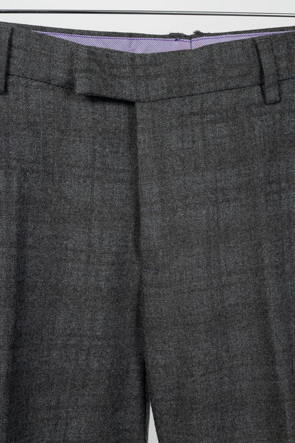 Etro Grey Plaid Wool-Flannel Slim Trousers