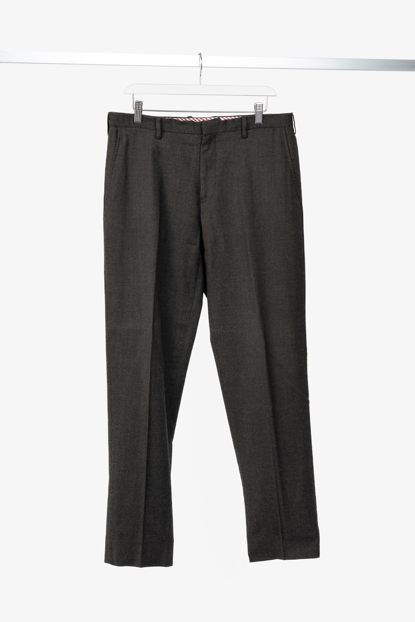 Etro Brown Wool-Flannel Straight-Leg Trousers