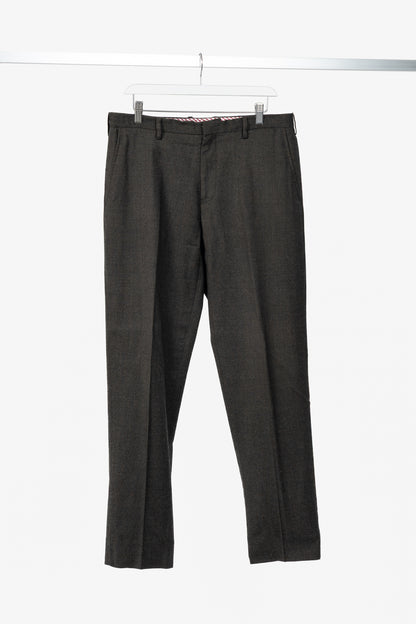 Etro Brown Wool-Flannel Straight-Leg Trousers