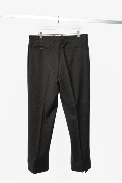 Etro Brown Wool-Flannel Straight-Leg Trousers