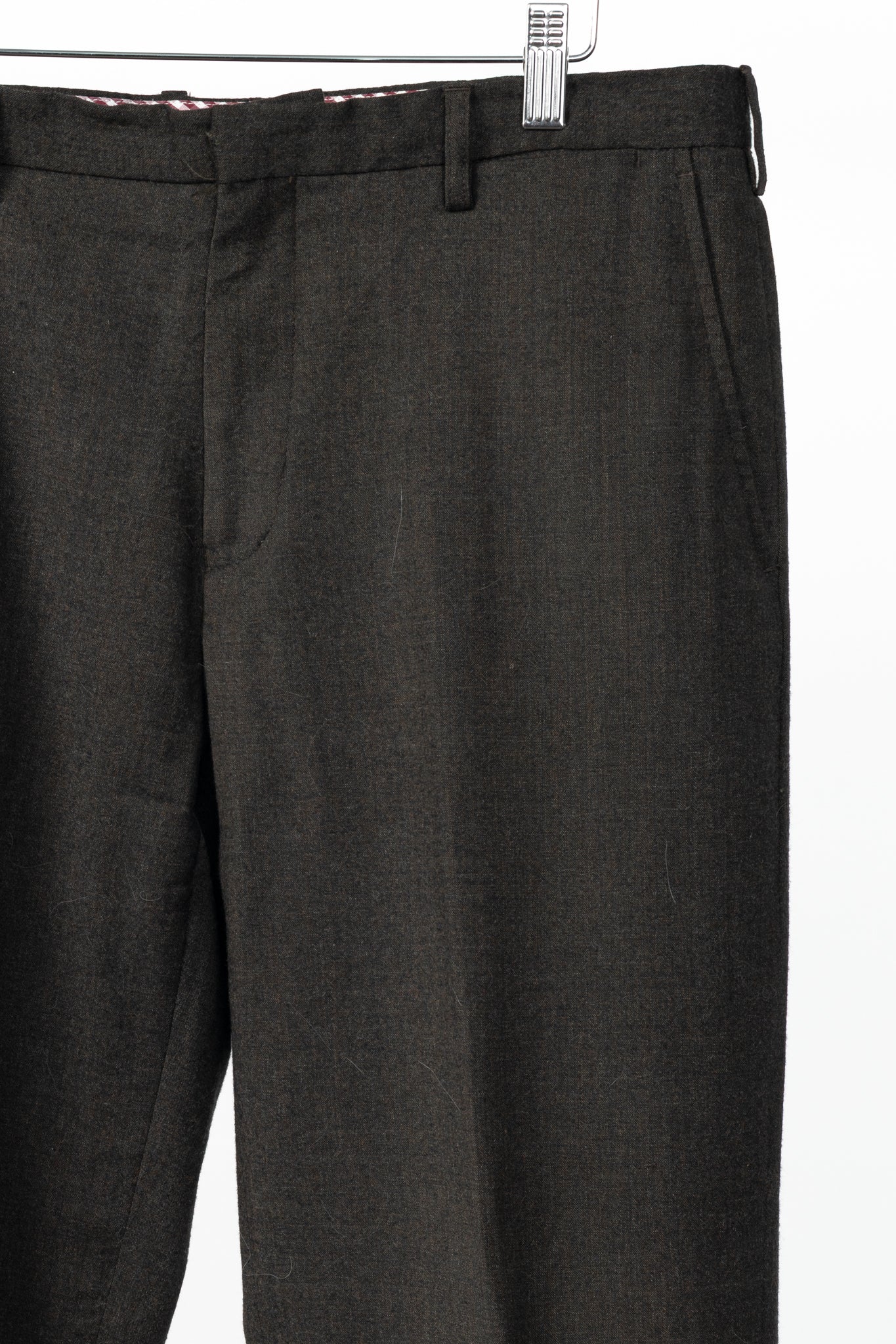 Etro Brown Wool-Flannel Straight-Leg Trousers