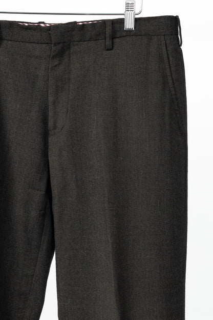 Etro Brown Wool-Flannel Straight-Leg Trousers