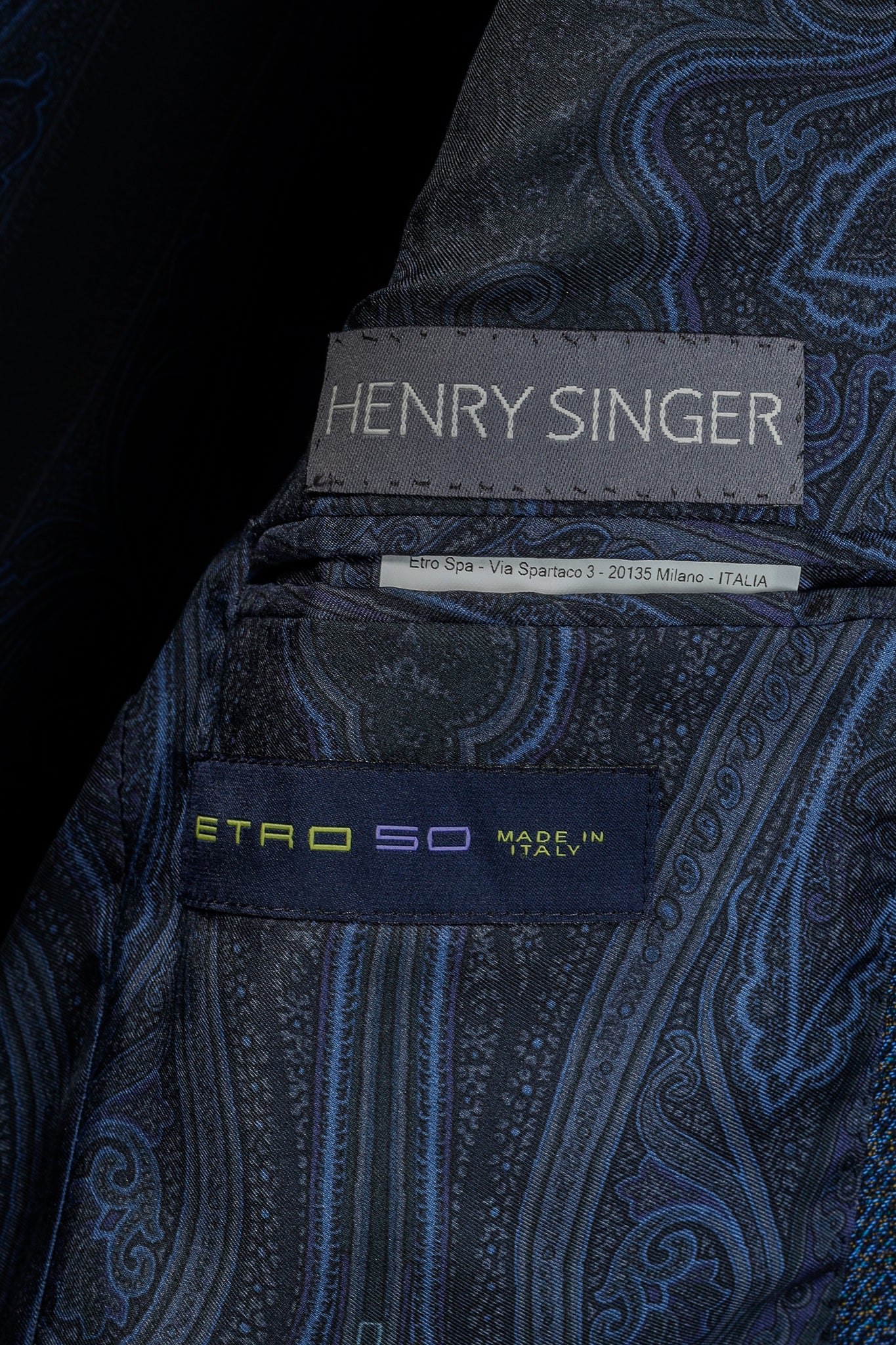 Etro Indigo Herringbone Single-Breasted Classic Suiting Blazer Jacket