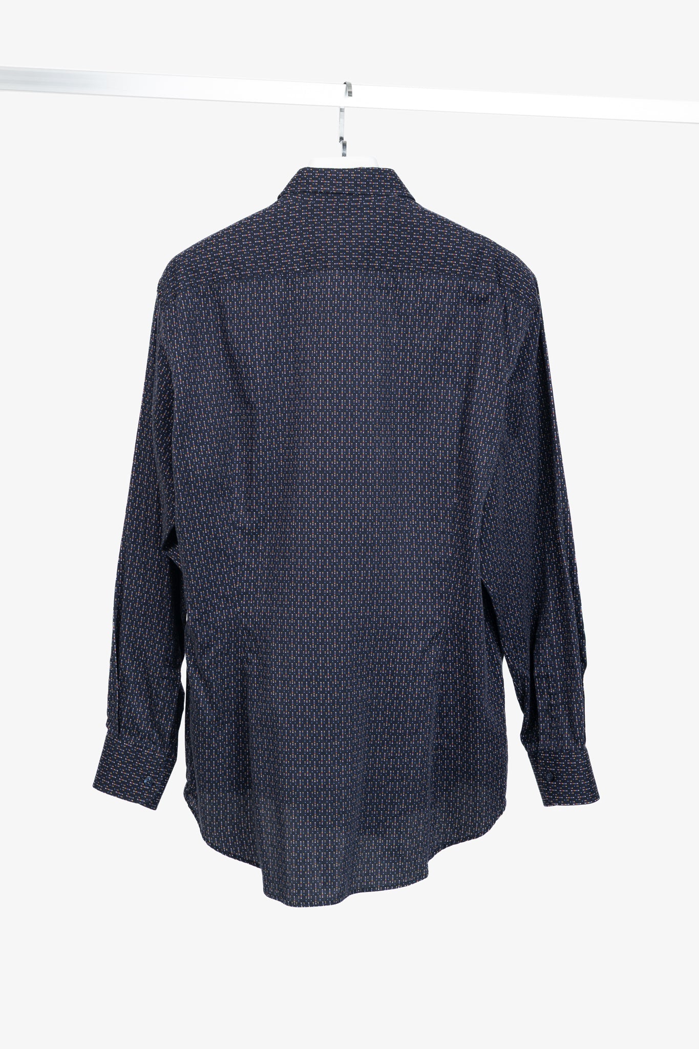 Etro Navy Micro-Dot Cotton Buttoned Shirt