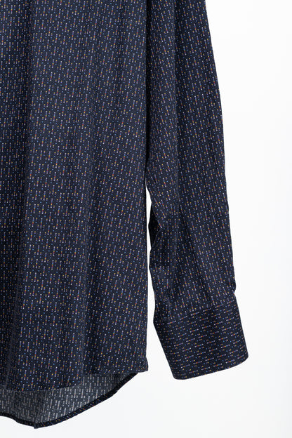 Etro Navy Micro-Dot Cotton Buttoned Shirt