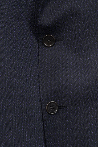 Etro Navy Herringbone Wool-Suiting Blazer