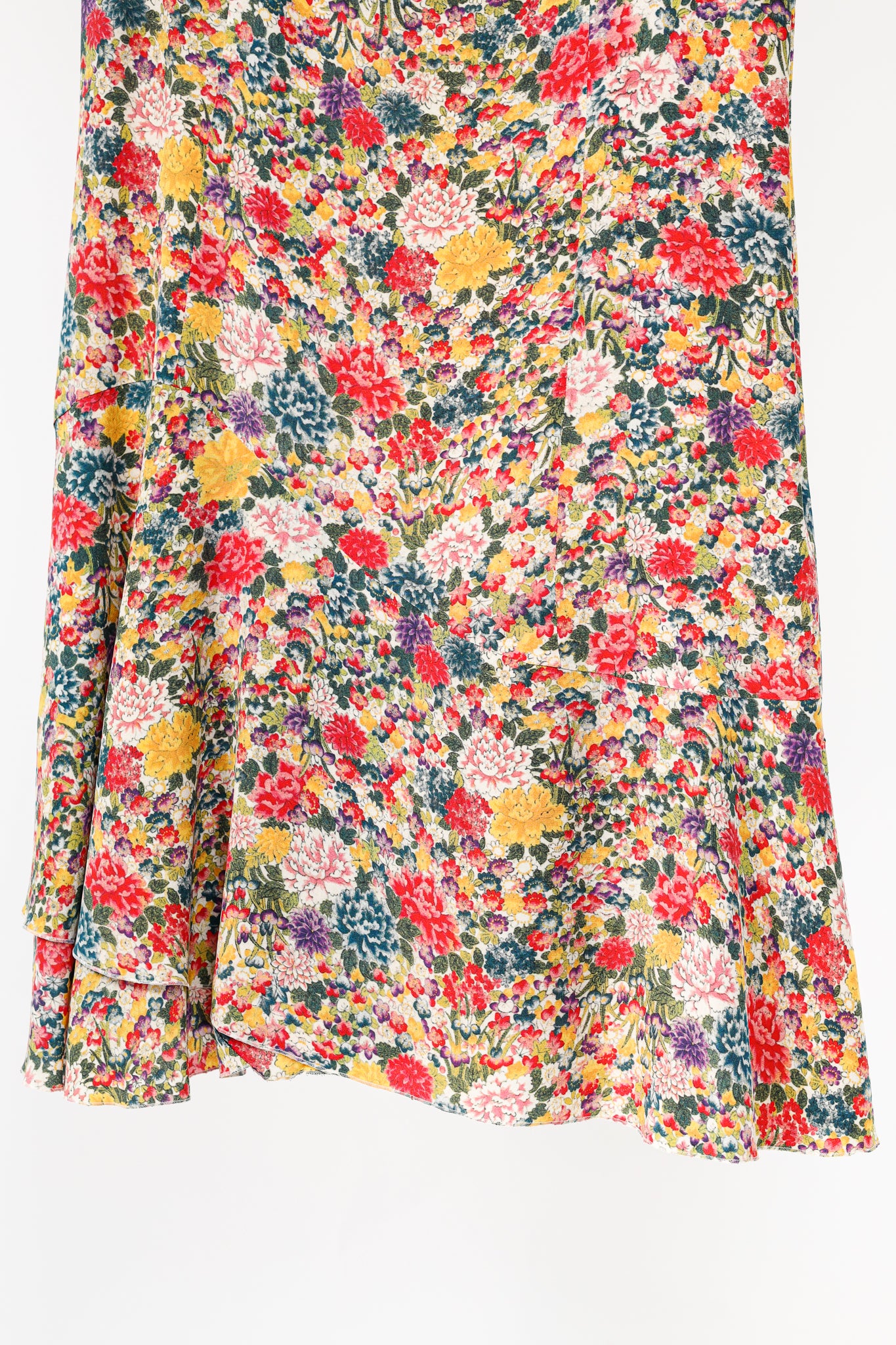 Etro SS/19 Green & Pink Silk Floral-Print Mini Dress