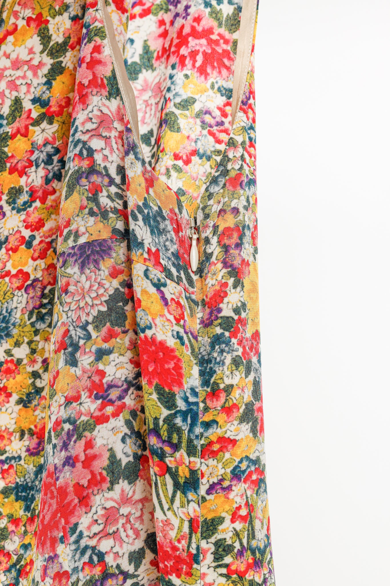 Etro SS/19 Green & Pink Silk Floral-Print Mini Dress
