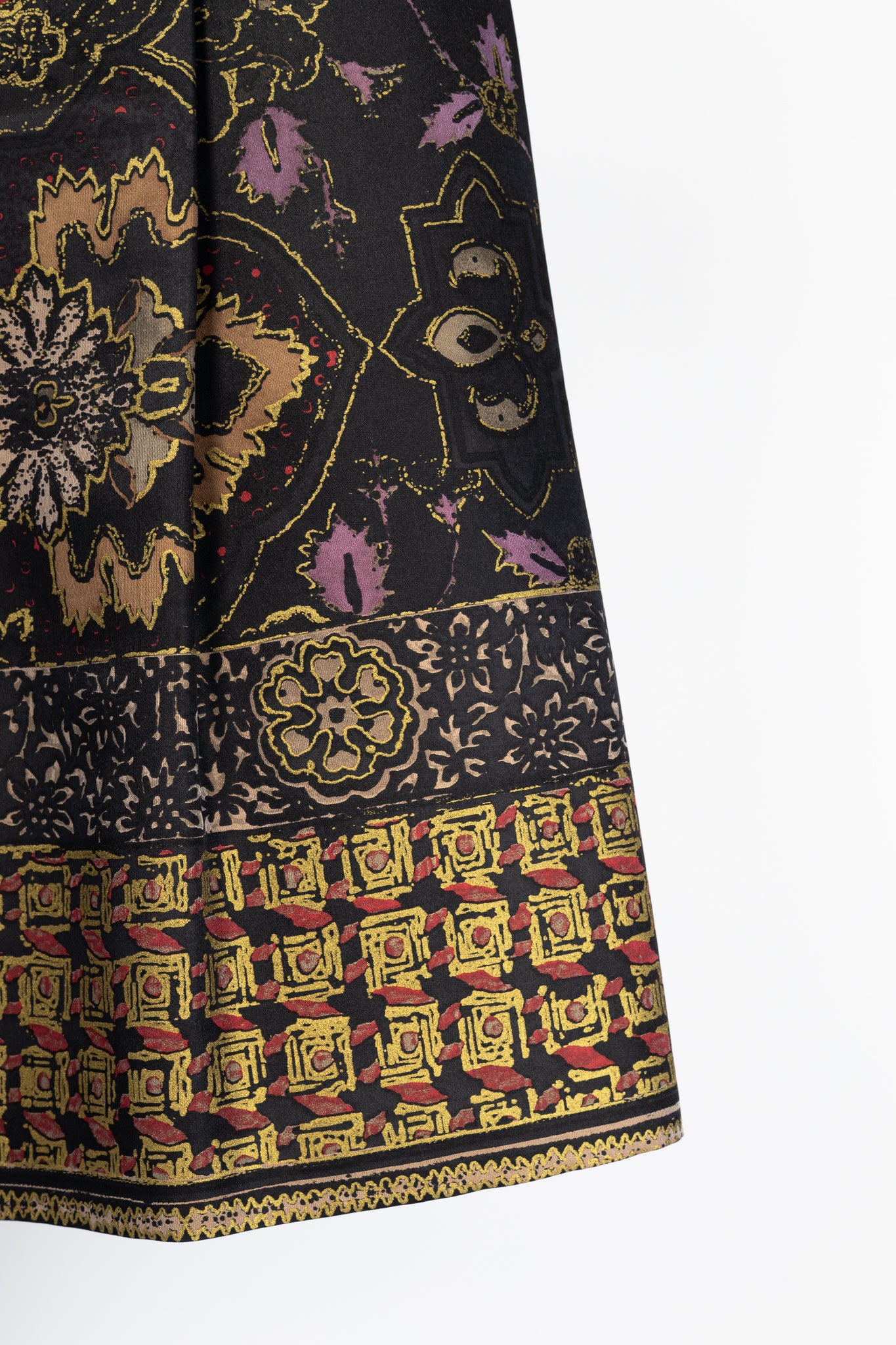 Etro Black Floral-Print Silk-Satin Pleated Mini Skirt