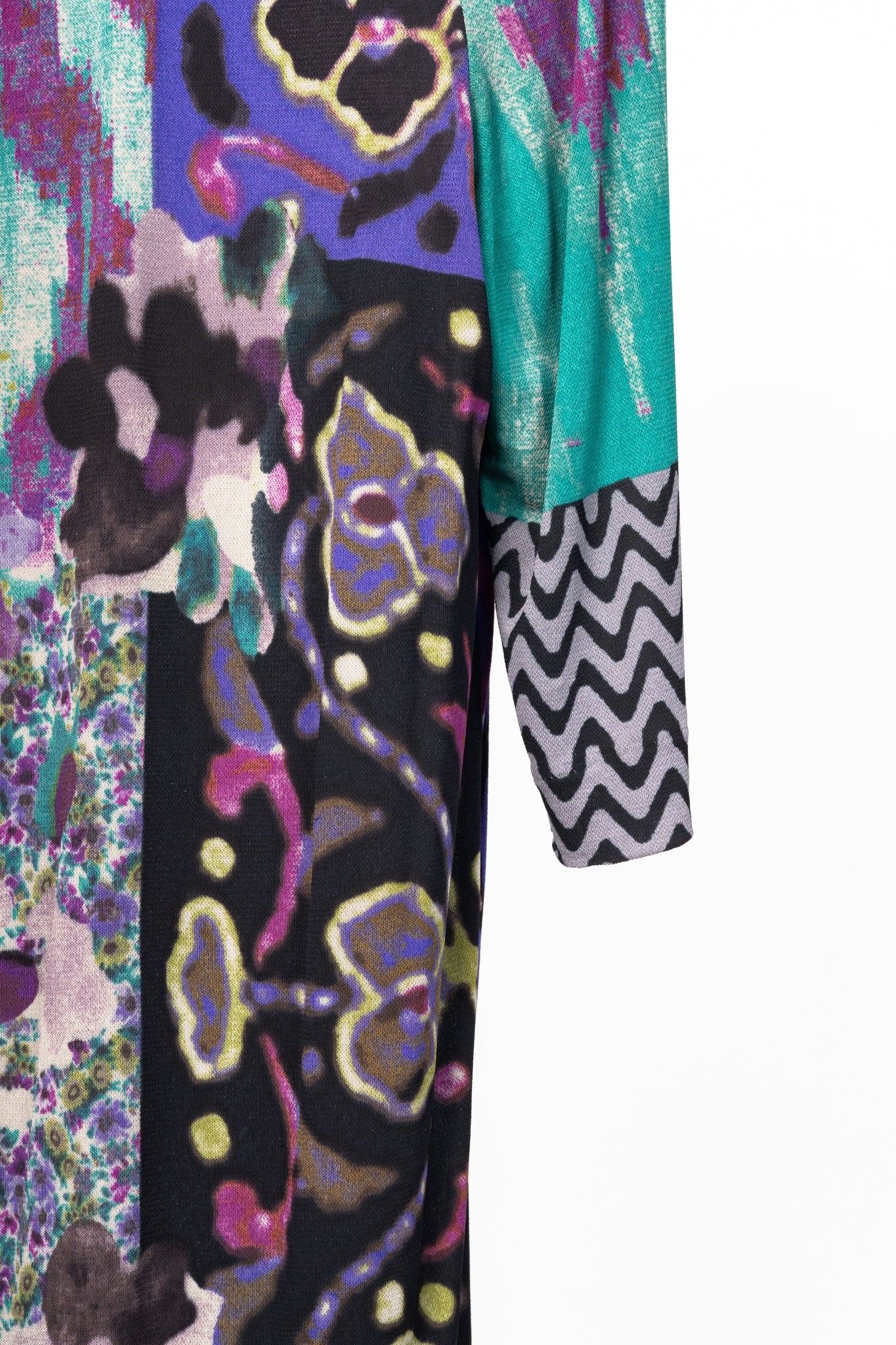 Etro Purple Mixed-Floral Mesh Shift Mini Dress