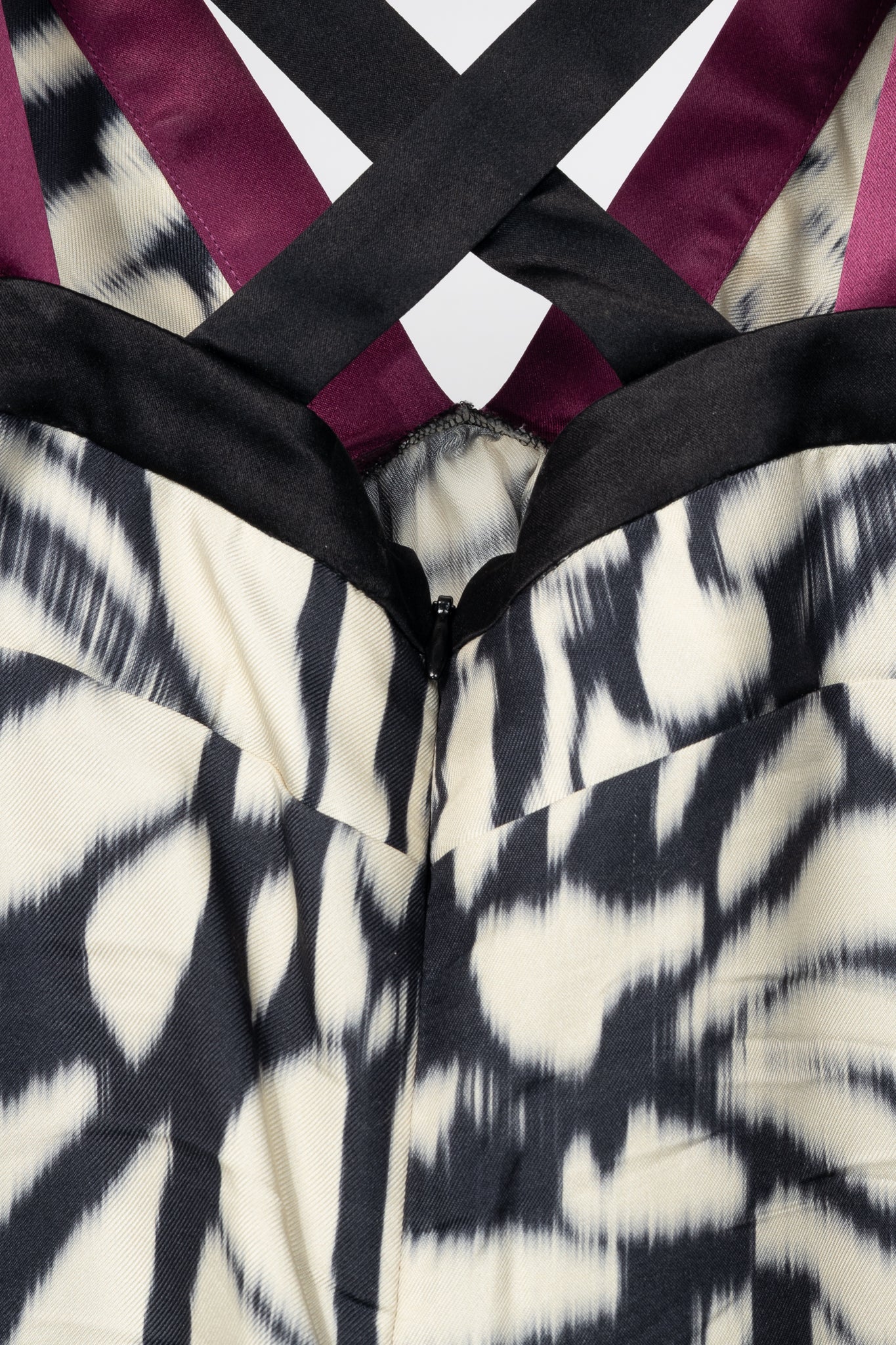 Etro White & Black Tie-Dye Silk-Satin Babydoll Tank