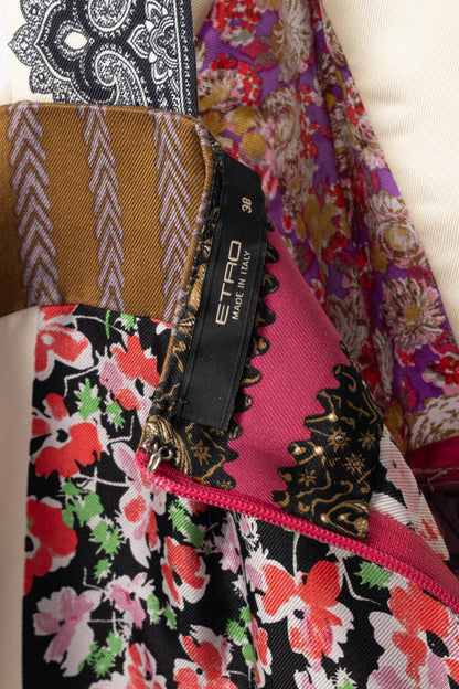 Etro Purple-Multi Paisley & Floral Silk-Satin Tank